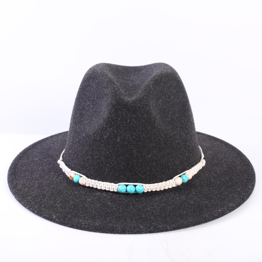 Popular European and American High-end Wool Top Hat, Men's and Women's Fashion Versatile Elegant Top Hat Jazz Hat