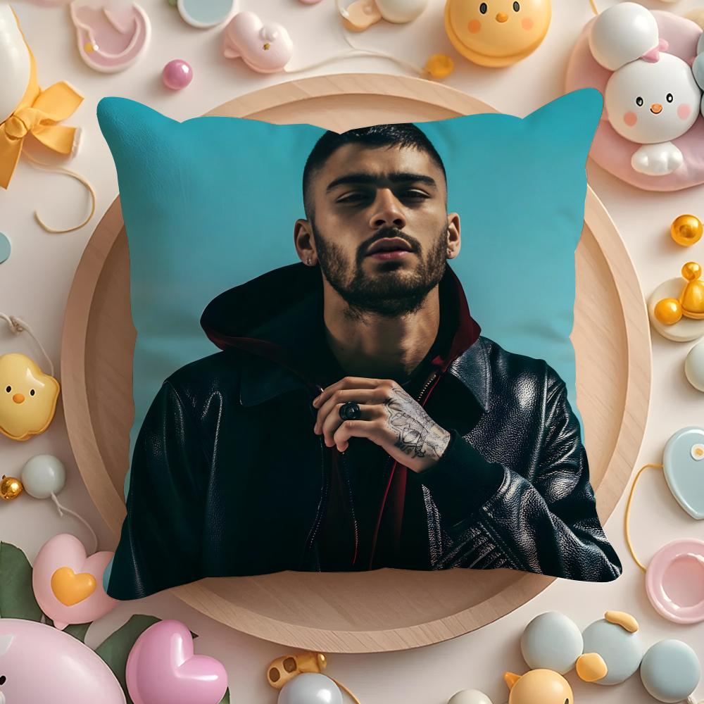 Z-Zayn M-Malik Singer Cushion Cover Plush Fabric Soft Double-Sided Printed Sofa Warm Winter Home Gift Pillow Cover