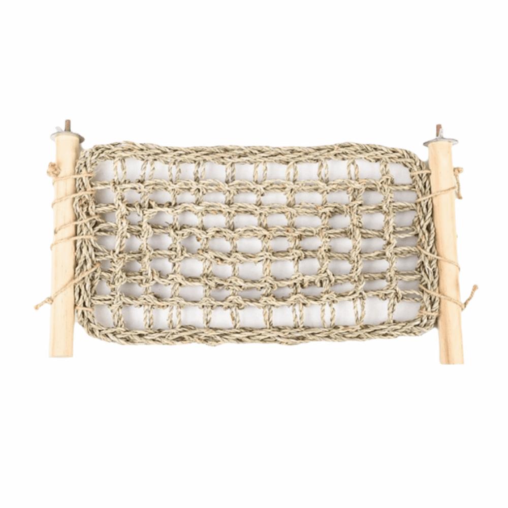 Handwoven Straw Reptile Hammock Breathable Woven Eco-Friendly Bird Swing Mat Chewable Decorative Foraging Mat Toys Bird Cage