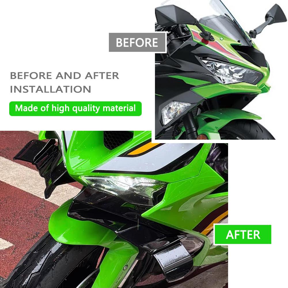 For ZX-6R ZX636R 2024 2025 Motorcycle Frontal Spoilers Downforce Winglet Aerodynamic Wing Front Spoiler lower shroud front wing
