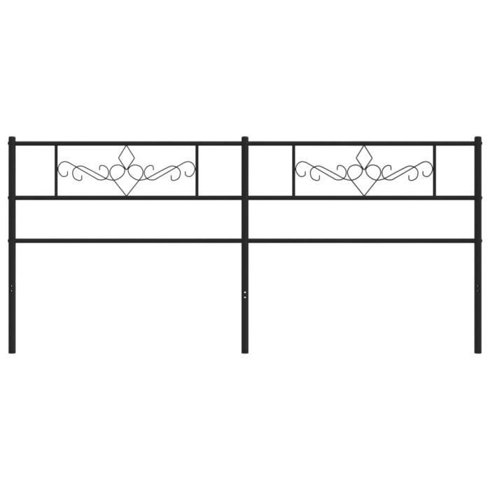 VidaXL Tête de lit métal noir 193 cm 355304