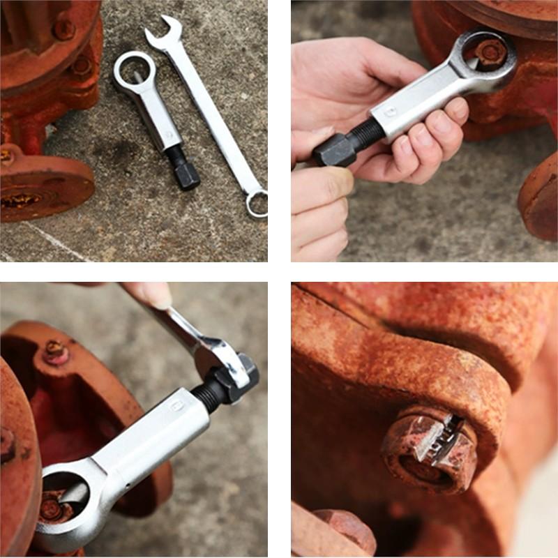 Rusty Nut Wrench Damaged Screw Separation 9-27mm Splitter Portable Manual Remover Spanner Steel Wrench Hex Extractor Car Tools
