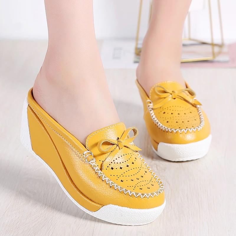 GKTINOO 2025 Summer Women Shoes Hollow Slippers Wedge Flip Flops Women High Heel Slippers Women Casual Sandals Female Shoes