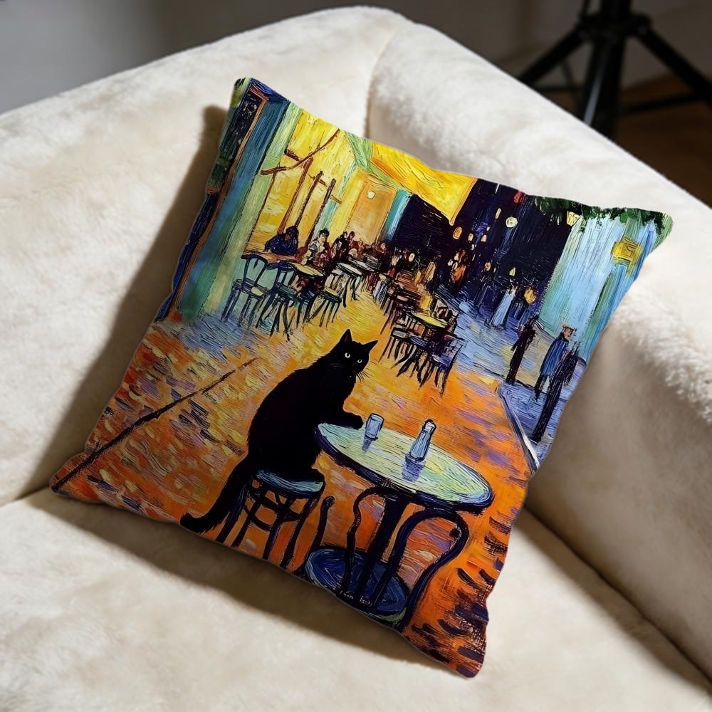 

Hot VVincent van Goghed Cushion Cover Soft Decorative Pillow Case Suitable for Bedroom Sofa Car Travel Use 30X30cm