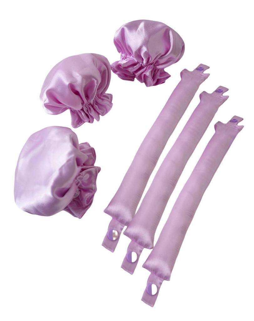 TikTok Heatless Curling Rod & Cap Set for Effortless Large Waves While Sleeping