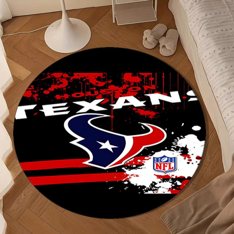 basketball Texans Logo Round mat, Anti-slip Circle Carpet Chair rug For livingroom,Bedroom, doormat home decor Gift Christmas Gifts