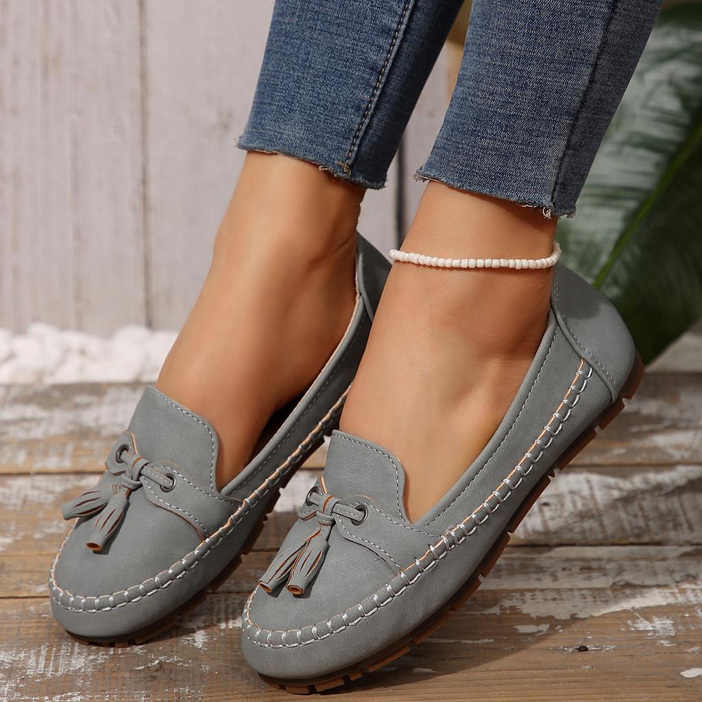 Quasten Doudou Schuhe Damen neue einpedalige lässige Lederschuhe Quasten weichbesohlte Schuhe Damen