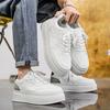 Sneaker Casual Men Designer White Board Shoes Fashion Microfiber Leather Breathable Height Increased Flat Platform Running Shoes