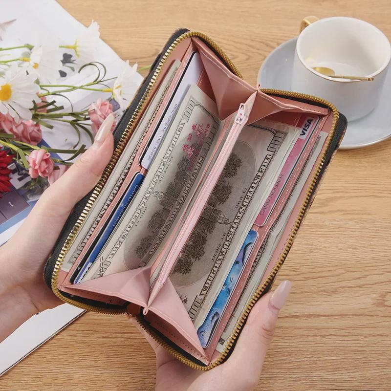 2024 Lange Retro-Geldbörse mit Leopardenmuster fürs Handgelenk – Modische, kleine All-Match-Tasche für Damen