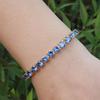Luxury 5mm Blue CZ Tennis Bracelets for Women Girls Iced Out Zircon 18k Gold Plated Women's Bracelet Jewelry Christmas Gift