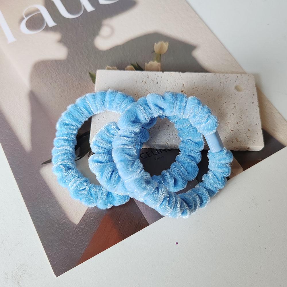 

3 шт. Милый однотонный бархатный держатель для хвоста Элегантная резинка для волос Эластичные повязки на голову Веревка для волос для женщин Девочек Детей Праздничные аксессуары для волос