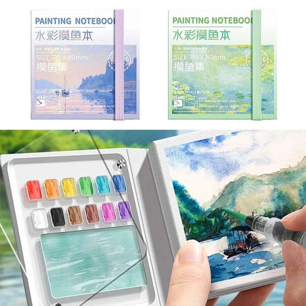 Mini Watercolor Paint Palette Set Acrylic Travel Painting Tray Kit Empty Paint Box Travel