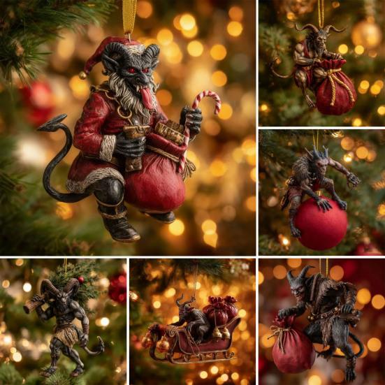 Christmas Ornaments Scary Folklore Xmas Tree Hanging Decoration Horror 2D Acrylic Ornaments for Xmas Tree Holiday Party Decoration