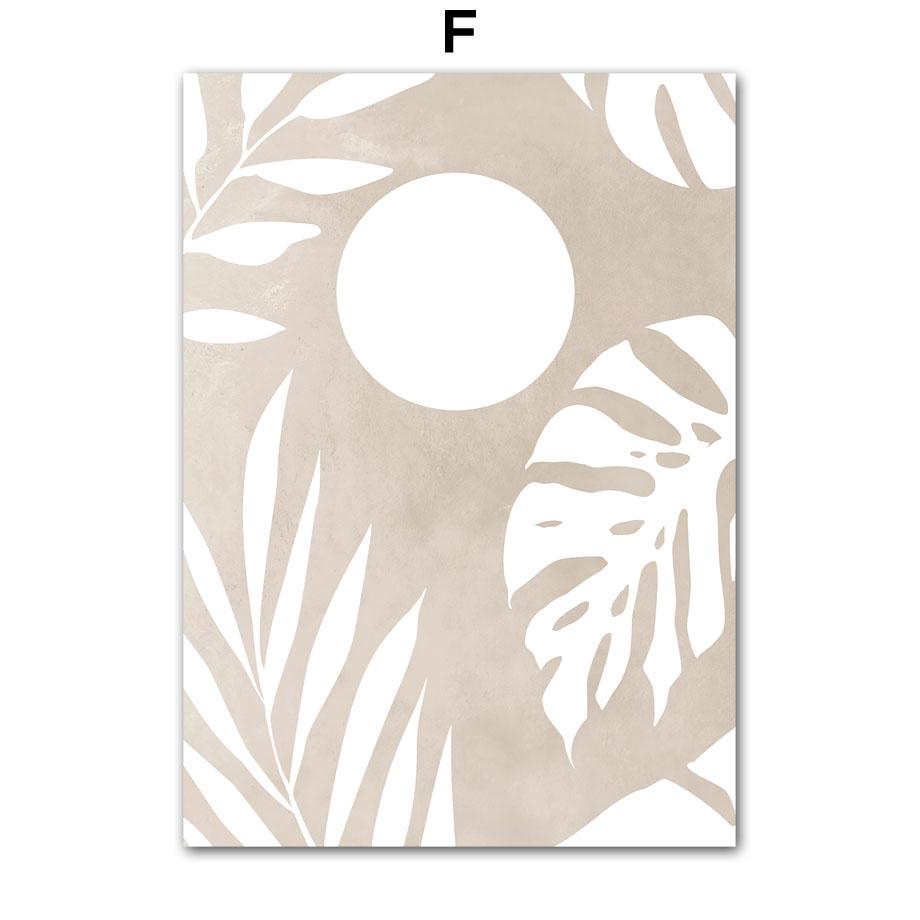 Bohemian Sun Leaf Geometry Nordic Abstract Art Plakaty Druki Sztuka Ścienna Malarstwo na Płótnie Hotel Bar Obrazy Do Wystroju Salonu