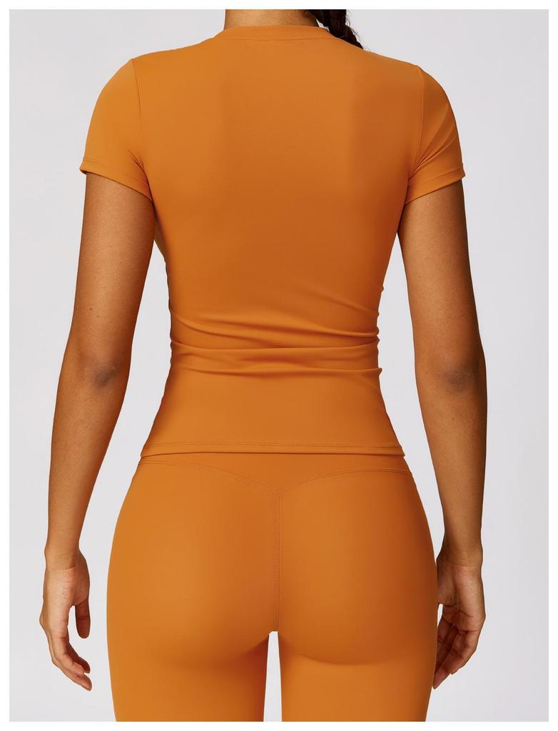 Kundenspezifisches Schnelltrocknendes Yoga-T-Shirt, Kurzarm-Fitness-Top für Damen - Outdoor-Laufen & Sport-Stil 8455