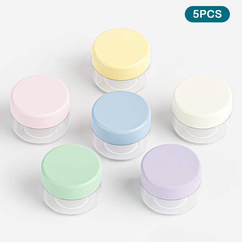 

5/10Pcs 5G Make Up Jar Cosmetic Sample Empty Container Small Refillable Bottles Plastic Round Lid Eyeshadow Cream Travel Pot 5PCS