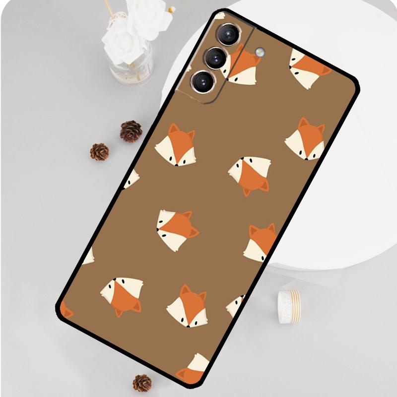 Cartoon Foxes Animal Phone Case For Samsung Galaxy S25 S26 Ultra S20 S21 S22 S23 S24 Plus S10 S25 FE Funda Cover