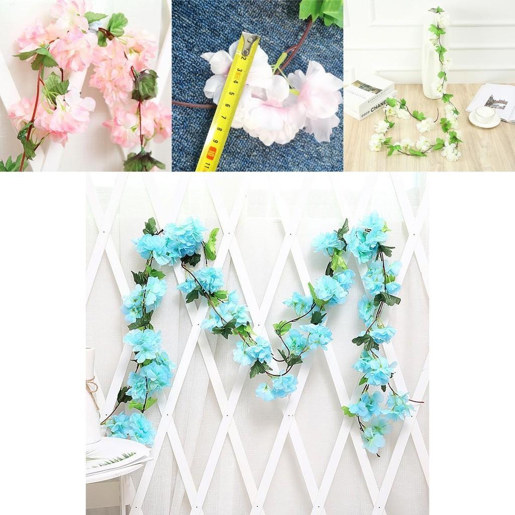Elegant Artificial Cherry Blossom Garland Ivy Vine For Home Decor And Festivities