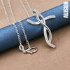 925 Sterling Silver Twisted Cross Pendant Necklace Fashionable Wedding Jewelry