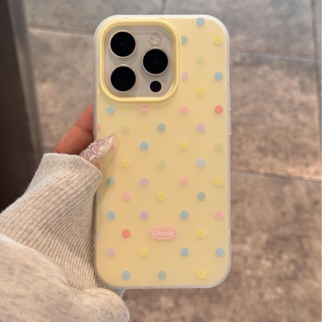 

Dopamine Full Screen Polka Dots Suitable for Apple 16 Promax Mobile Phone Case IPhone 15 New Large Hole Jelly Case 17 iPhone12pro
