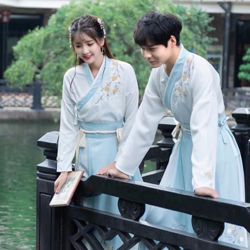 Hanfu Dress For Women With Embroidered Cross Collar And Polyester Fabric For Daily Wear
