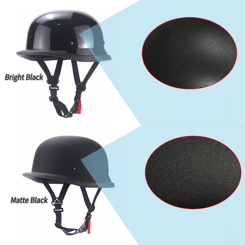 1X M/L/XL Vintage Motorcycle Cruiser шолом Half Face Німецький шолом Мотоциклетний шолом Яскравий чорний автомобільний стайлінг DOT