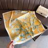 New Magnolia Flower Simulation Silk Printing Silk Scarf Square Scarf Premium Shawl Sunscreen Neck Small Square Scarf Headscarf Scarf