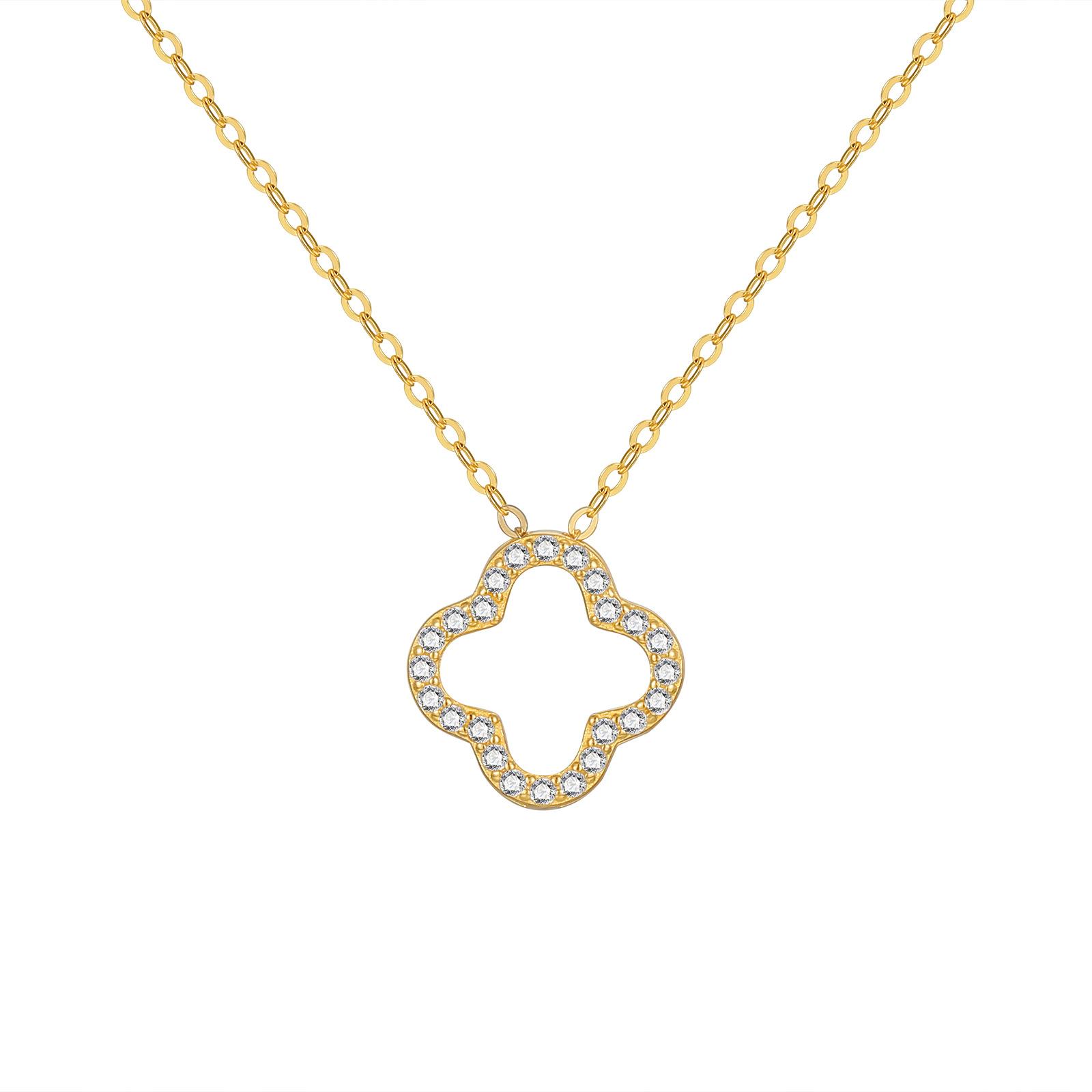 

S925 серебряное темпераментное полое ожерелье с четырьмя листьями, женская мода, высококачественная цепочка-подвеска на ключицу, ювелирные изделия, мода 925 Silver