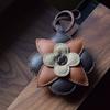 Handmade Leather Car Keychain Flower Series, High-End Retro Style