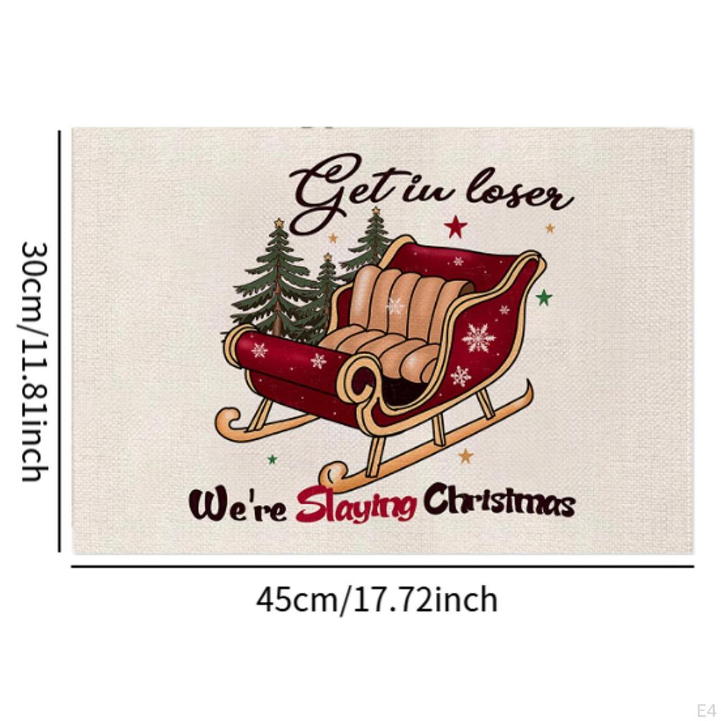 Christmas Placemat Party Decor Reusable Washable Coasters Versatile Table Decoration