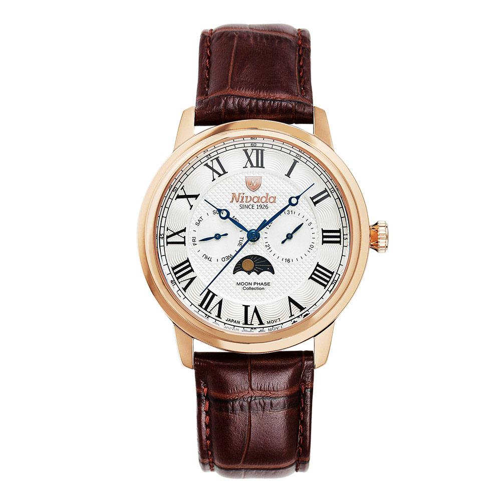 Nibada Men'S Multifunction Leather Watch 1008
