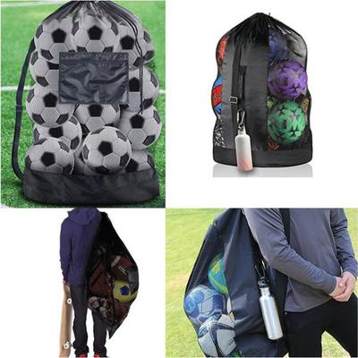 Mesh Soccer Ball Bag Extra Large Drawstring Basketball Storage Bag With Zipper Pocket Volleyball Football Net Pack Gym Bags·
