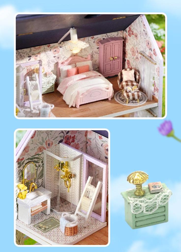 Zhi Qu Wu DIY Miniature Happy Manor Wooden Model Toy for Kids