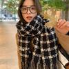 Maillard Plaid Scarf Women's Winter High Sense Versatile Thickened Warm Thin Shawl Dual-purpose Couple