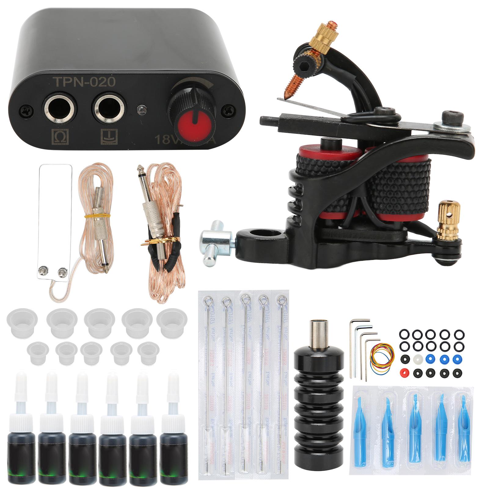 

Полный комплект для татуировки, катушка для татуировки, черный блок питания для татуировки, профессиональные инструменты для татуировки EU Plug