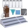 12 Extra Thick Glass Spice Jars Square Jar 12 Spice Jars with Airtight Lid Pour/Sifter Lid 24 Spice Labels, Funnel Set