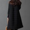 Lady Dress Solid Color Stand Collar Casual Loose Knee Length Winter Dress for