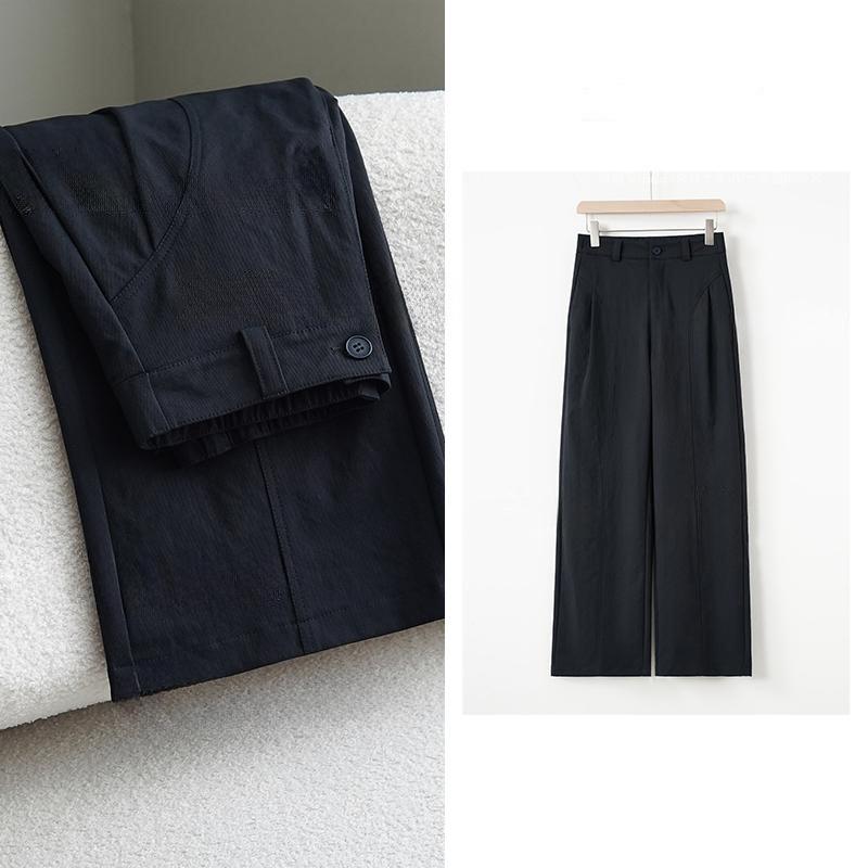 2026 New High-End Wide-Leg Pants Casual Pants for Women Straight-Leg Fashionable Versatile Loose Long Pants S темно-синий