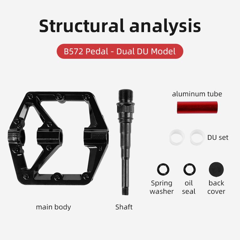 Double DU Bicycle Pedals Lightweight Bearing Anti-slip Large Platform Road Bike MTB Bike Pedal
