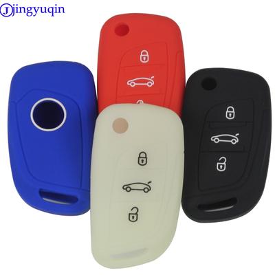 Jingyuqin Nový 3tlačítkový dálkový skládací klíč s flidem Silikonový kryt pouzdra Fob Pro PEUGEOT 207 307 308 Pro Citroen C2 C3 C4 C5 C6 C8