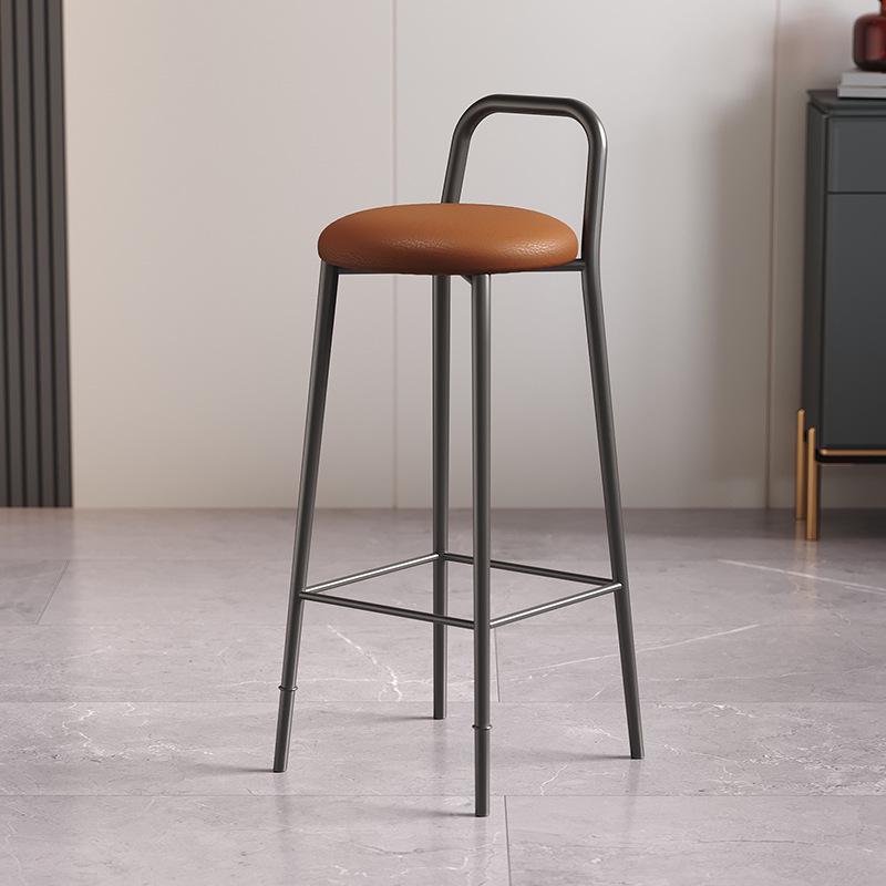 Nordic Iron Art Bar Stool with Backrest – Modern, Luxurious Design