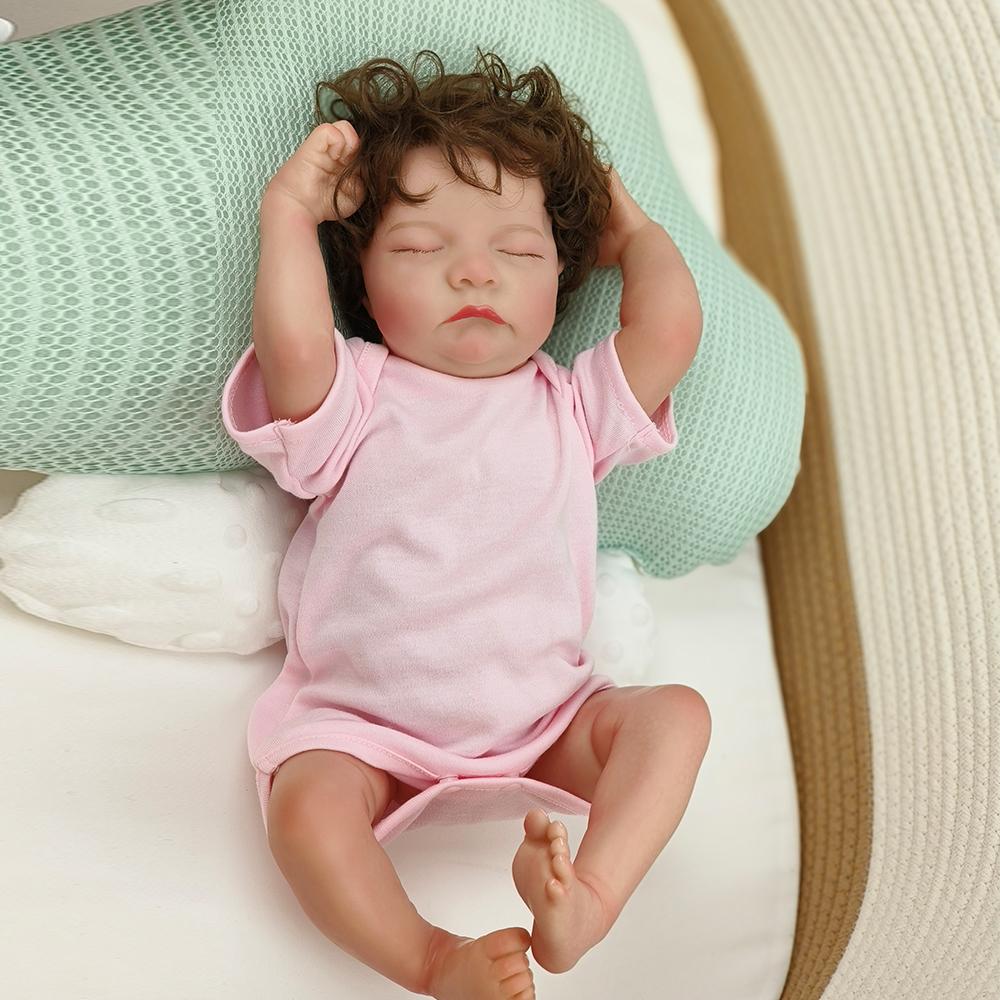48cm Full Body Silicone Vinyl Doll Painted Baby Doll With Rooted Hair For Kid's Christmas Gift Muñecas Reborn Doll Toy