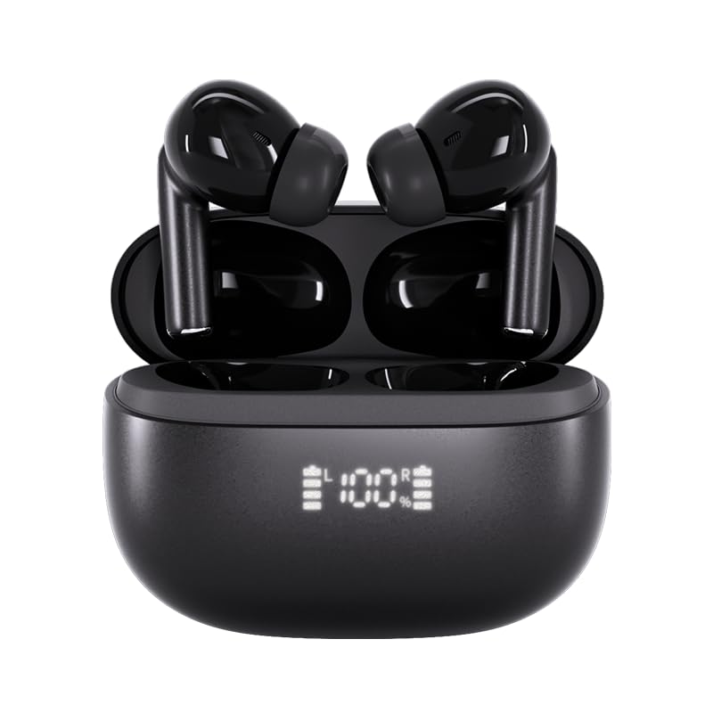 

Bluetooth Wireless Earbuds Fully Compatible Bluetooth Class Wireless Up to 30 Hours of ENC Dual Microphone Noise Cancelling for Automatic 40ms Low чёрный