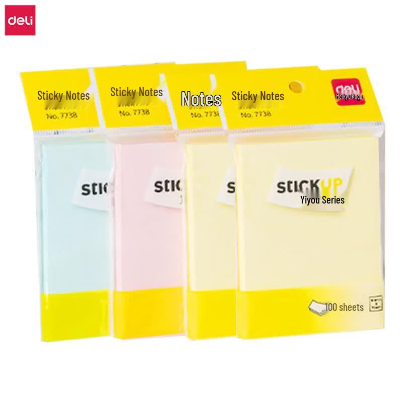 Deli 76x101mm Colorful Sticky Notes, 12-Pack