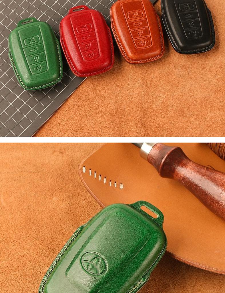 Genuine Leather Key Cover for Toyota Avalon Hybrid 2021