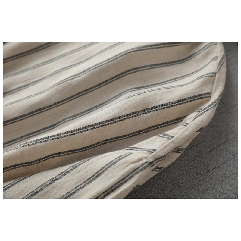 Camicia da Donna Estiva in Lino a Manica Lunga Top a Righe Ampia Casual Versatile Giacca Parasole Camicia