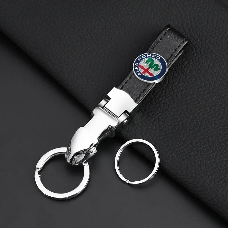 Car Stickers For Alfa Romeo Car Goods 3D Metal Car Styling Emblem Keychain Key Chain Rings For Alfa Romeo 159 147 156 Giulietta