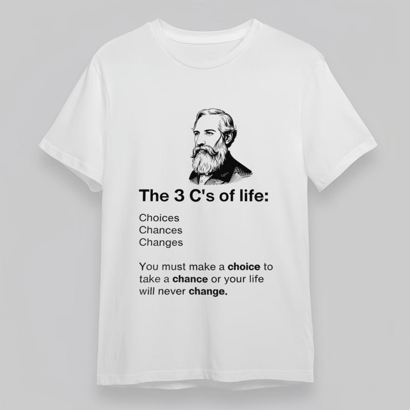 Women's Plus Size Soft Classic T-Shirt Life's 3 C's With Inspirational Quote Tee