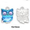 2/4Pcs 10*15mm Owl Shape Alloy Drop Oil Pendant For Jewelry Component Making DIY Necklace Bracelet Earring