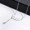Fashion Fine 925 Silver Cute Engagement Iced Out Vvs Moissanite Charm Leave Long Tassel Chain Necklace